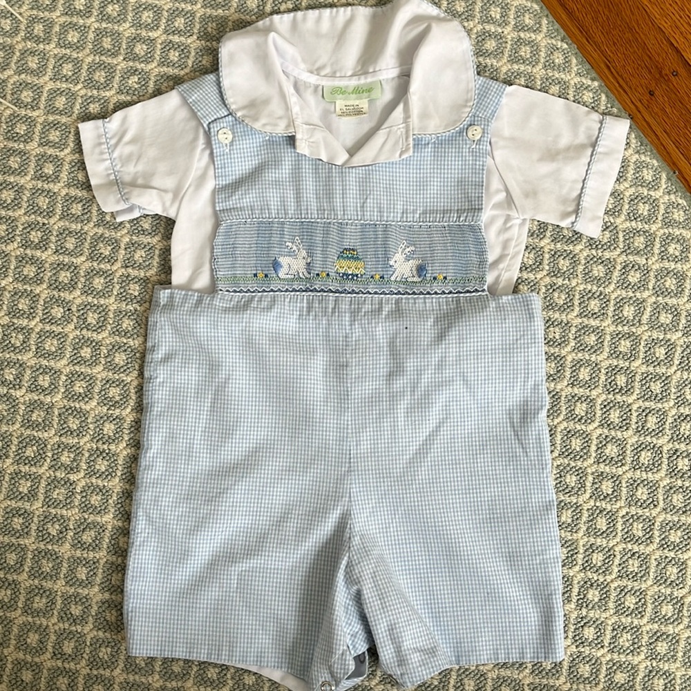 Easter bunny smocked Jon Jon size 18 month